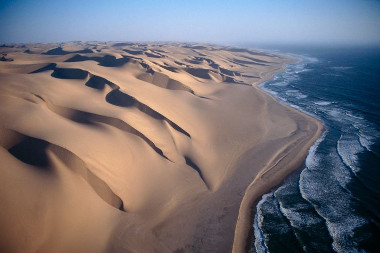 Aerial view of the Skeleton coast Namibia tours and safari