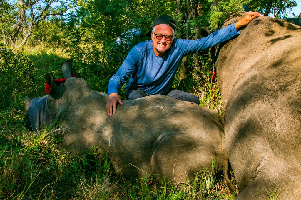 With 2 doped up Rhinos on a safari