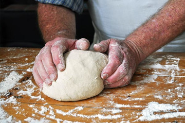 Cleopatra farmhouse kneading dough