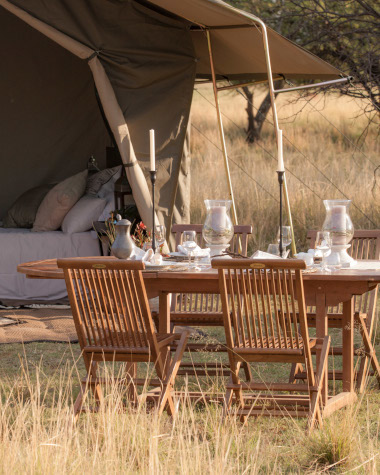 Mobile camping dinning Botswana Safari