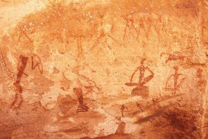 Image of rock paintings Twyfelfontein Namibia.