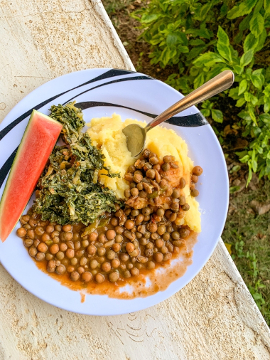 Vegan local Kenyan meal.