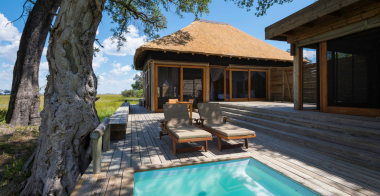 Vumbura plains guest deck lodging Botswana Safari